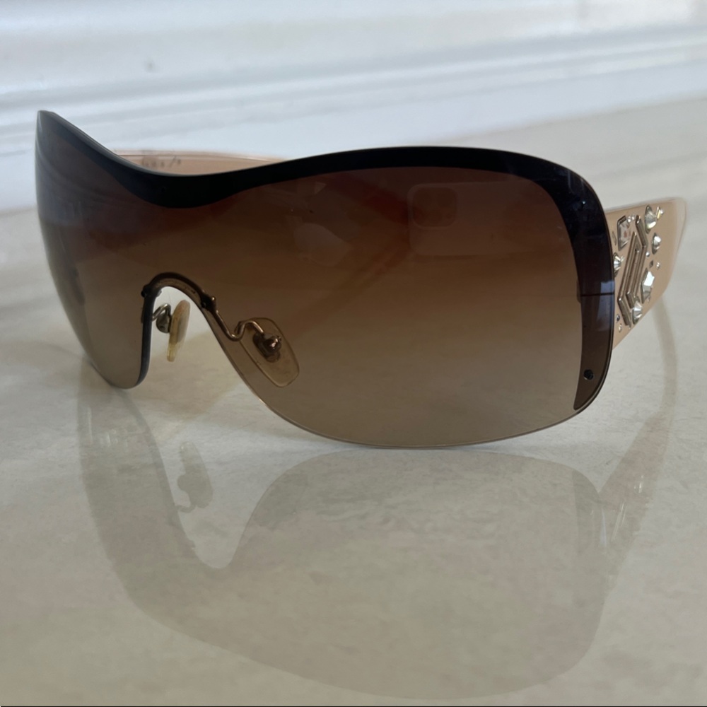 Versace Beige and Brown Sunglasses